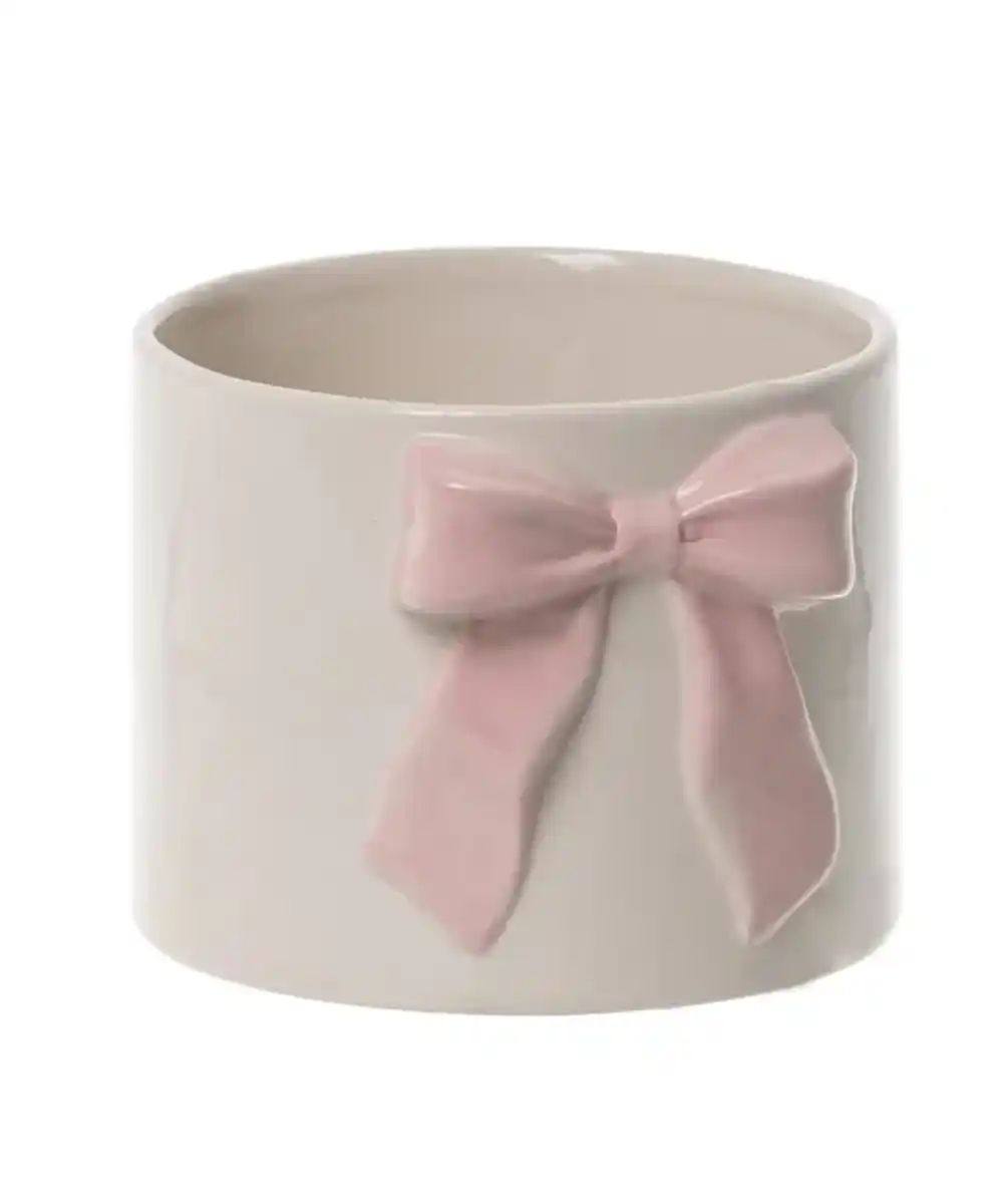 Bild 1 von Pflanztopf Schleife, weiß/rosa