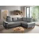 Bild 1 von Livetastic Eckschlafsofa Positano, Silber, Textil, Uni, 4-Sitzer, 265x206 cm, Made in EU, Liegefunktion, Rücken echt, Armteil links, Wohnzimmer, Sofas & Couches, Schlafsofas, Schlafsofas mit Bettkas