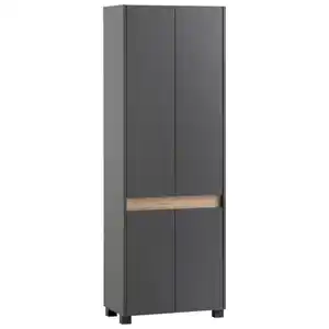 Mid.you Schuhschrank, Anthrazit, Holzwerkstoff, 56.9x164.5x33 cm, Garderobe, Schuhaufbewahrung, Schuhschränke