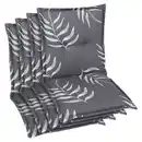 Bild 1 von Sesselauflagenset, Anthrazit, Textil, 4-teilig, Blätter, Füllung: Schaumstoff, Vlies, 50x7x100 cm, Oeko-Tex® Standard 100, pflegeleicht, hochwertige Qualität, langlebig, für den Außenbereich ge