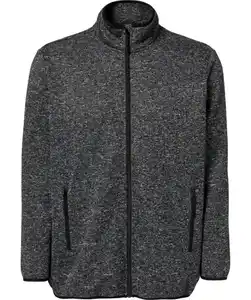 Strickfleecejacke in Melange, anthrazit melange