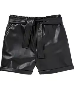 Kunstleder-Shorts, schwarz