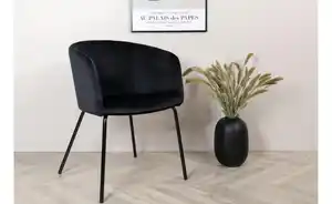 Esszimmerstuhl mit Armlehne aus Velour Berit