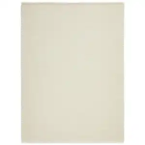 Linea Natura Handwebteppich, Weiß, Textil, Uni, rechteckig, 60x110 cm, pflegeleicht, leicht zusammenrollbar, Teppiche & Böden, Teppiche, Naturteppiche