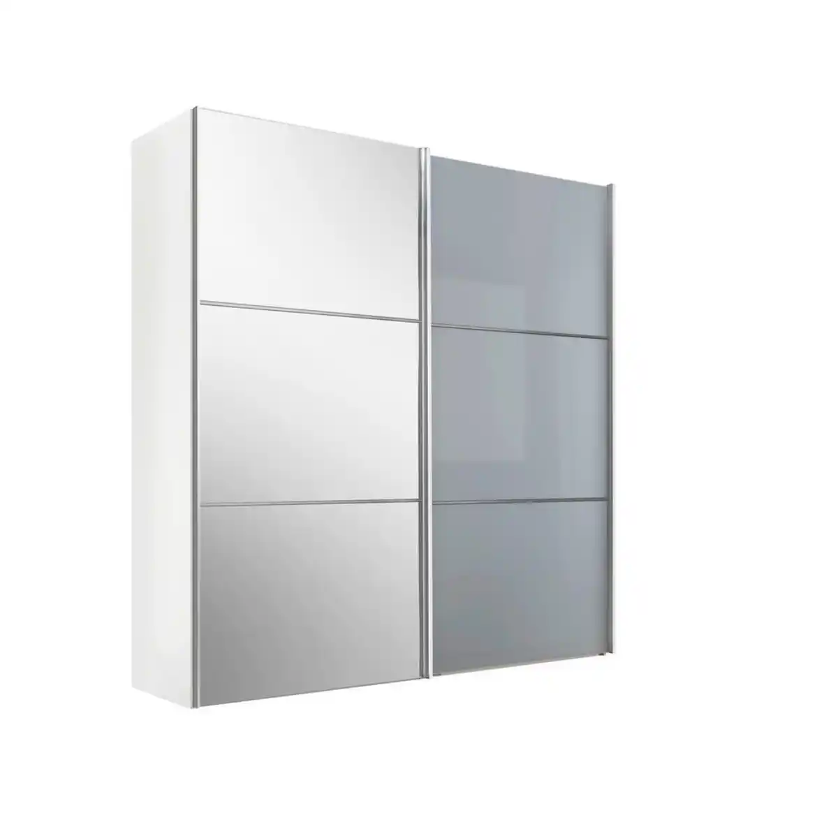 Bild 1 von Moderano Schwebetürenschrank, Weiß, Hellgrau, Metall, 8 Fächer, 2 Schubladen, 167x222x68 cm, Goldenes M, BQ - Bündnis für Qualität, Made in Germany, Typenauswahl, Beimöbel erhältlich, umfangr