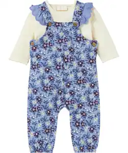 Newborn Langarmshirt + Latzhose, blau