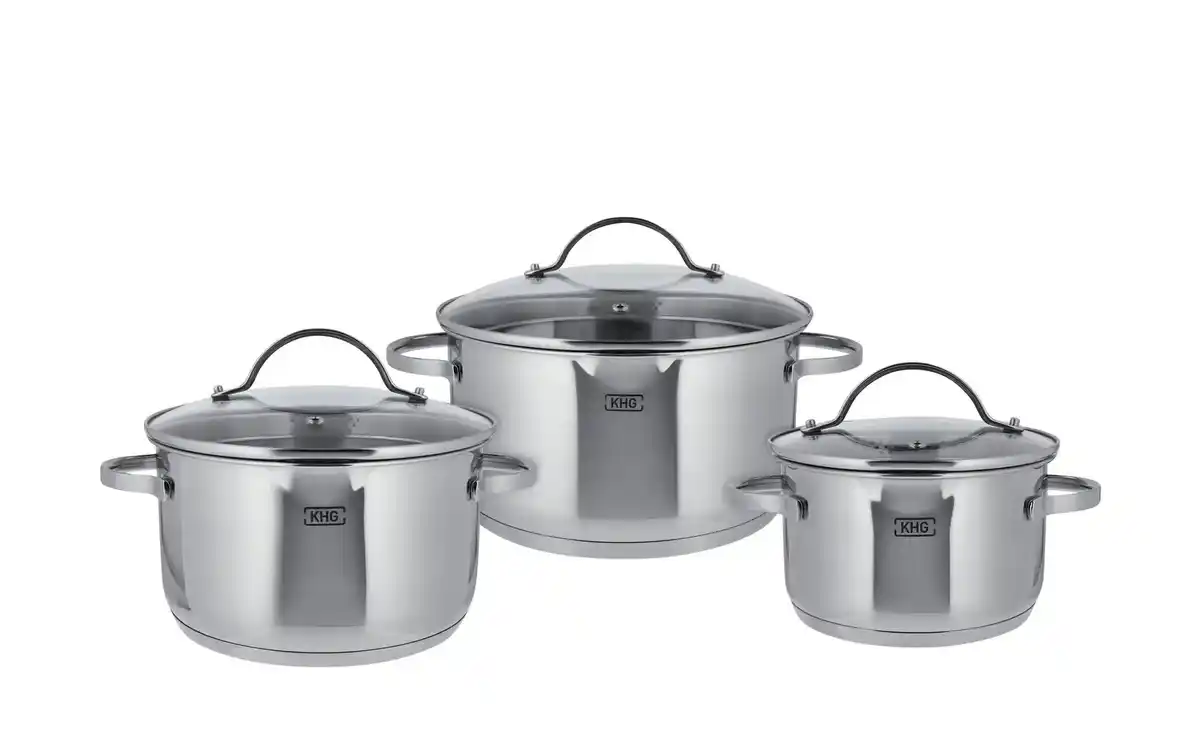 Bild 1 von KHG Topfset  3 teilig   ¦ silber ¦ Edelstahl Töpfe & Pfannen & Zubehör > Töpfe - Möbel Kraft