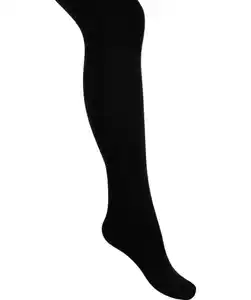 Einfarbige Thermo-Strumpfhose, schwarz