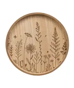 Dekotablett Frühling, naturfarben