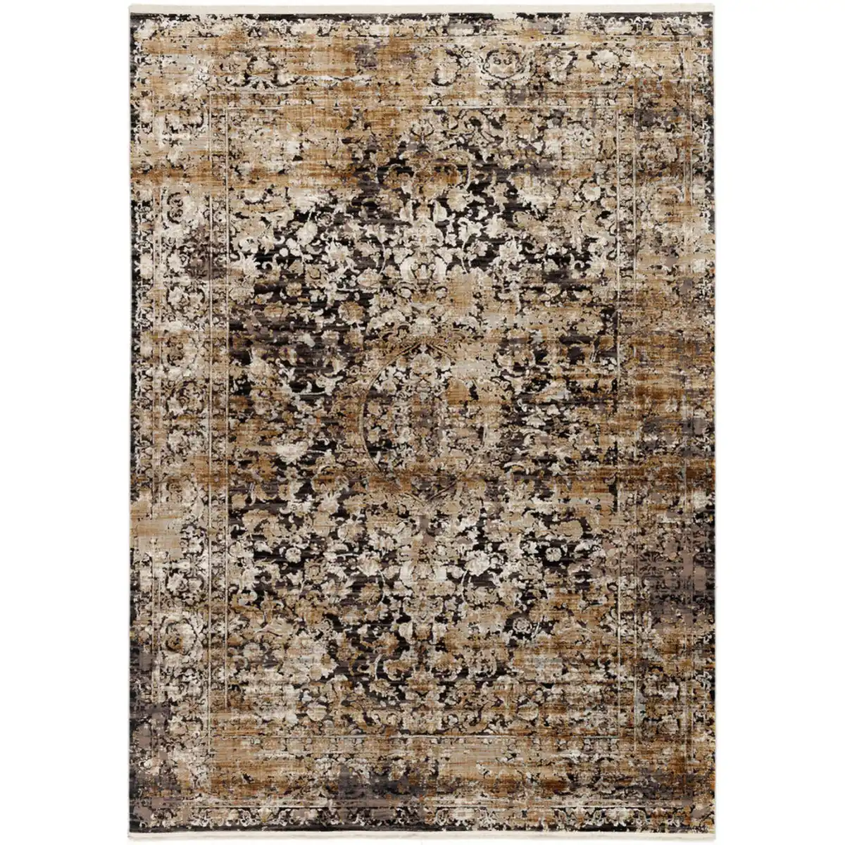 Bild 1 von Dieter Knoll Webteppich Le Mans, Grau, Gold, Textil, Abstraktes, rechteckig, 120x180 cm, Care & Fair, für Fußbodenheizung geeignet, rutschfest, in verschiedenen Größen erhältlich, Hausstauballer