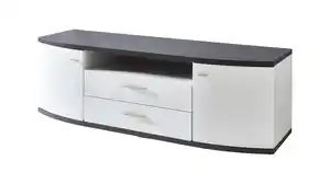 TV - Lowboard weiß hochglanz graphit 165 cm TV-Board - CABANA