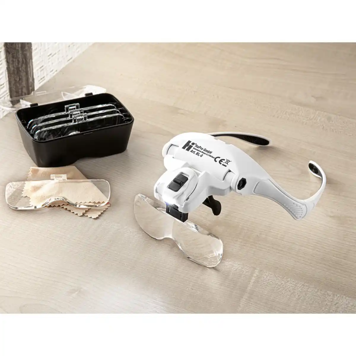 Bild 1 von Kraft Werkzeuge LED-Brillenlupe mit 5 Vergrößerungsgläsern