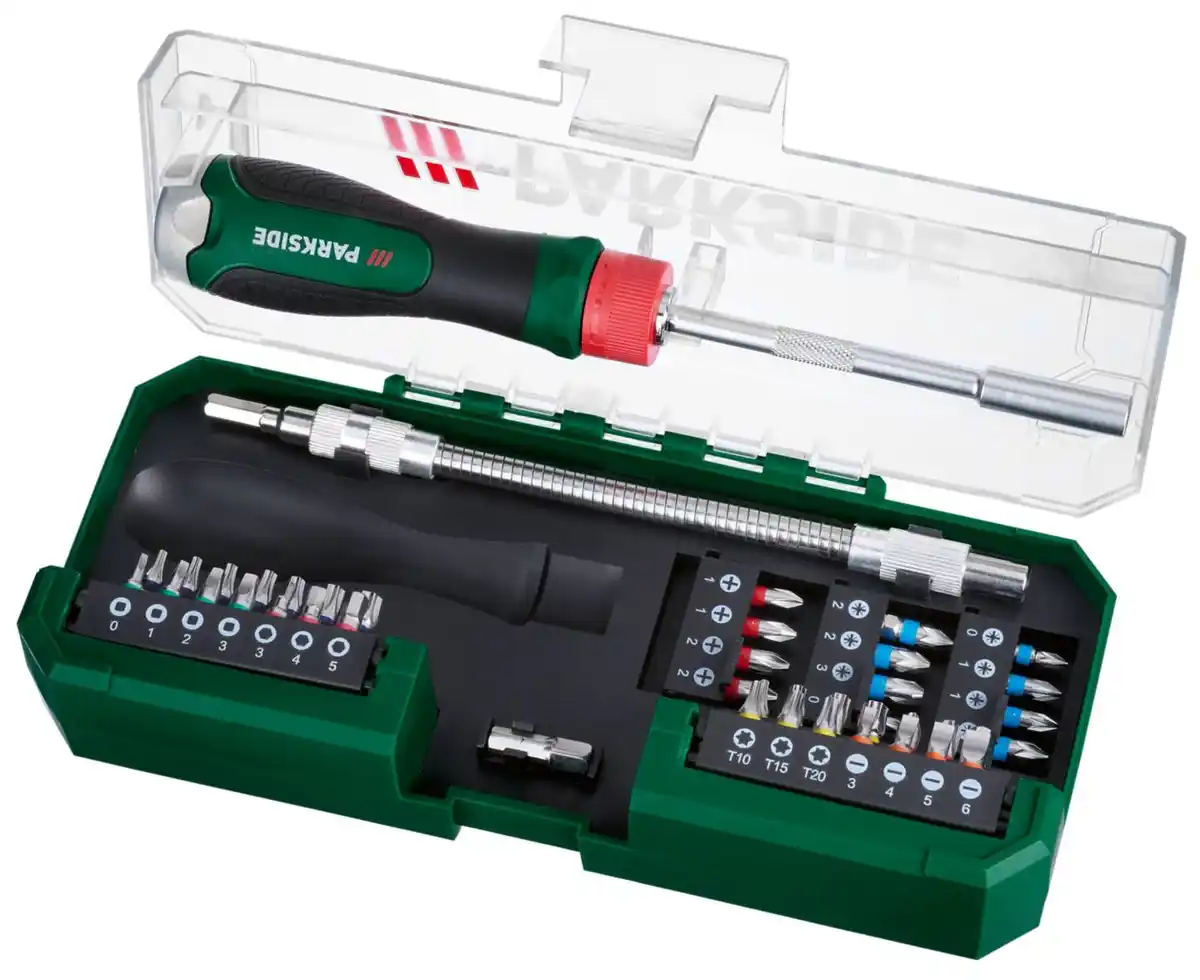 Bild 1 von PARKSIDE® Ratschenschraubendreher- und Bit-Set, 43-teilig