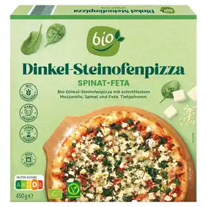 BIO Dinkel-Pizza 410 g, Spinat-Feta