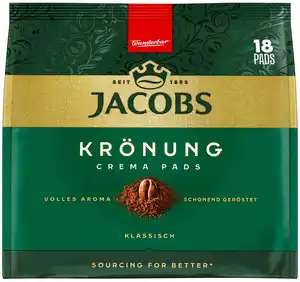 JACOBS Crema Kaffeepads, 18 St. = 118-g-Beutel