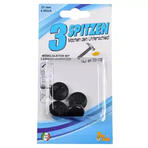 Nagel Filzgleiter-Set 4 Stück 21 mm in Schwarz