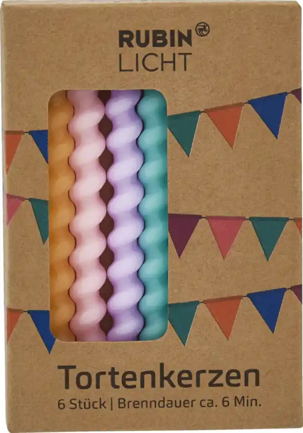 Bild 2 von RUBIN LICHT Tortenkerzen Sort. Gewellt & gedreht