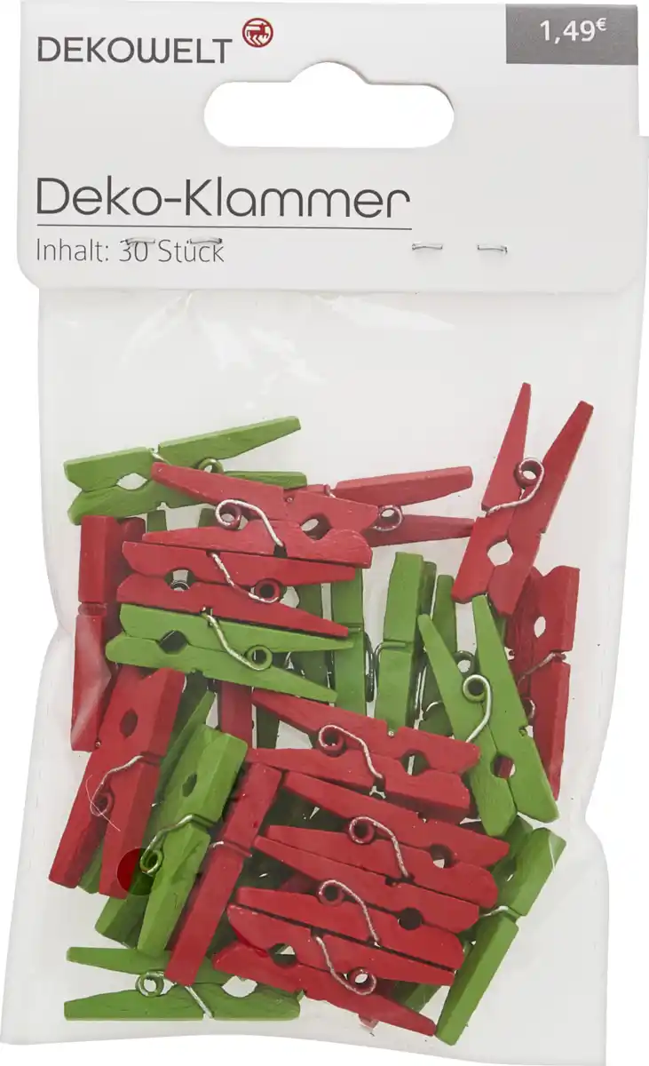 Bild 1 von IDEENWELT Klammern klein grün/rot