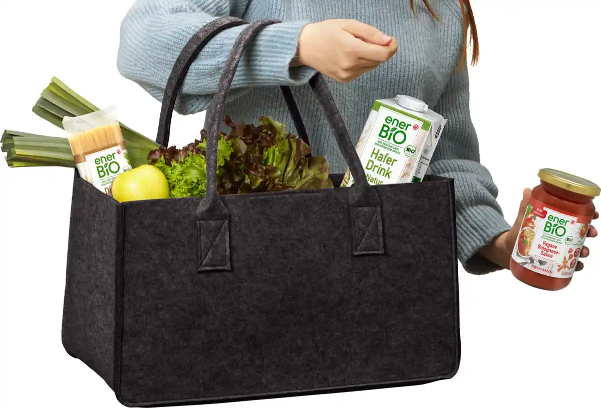 Bild 4 von IDEENWELT Filztasche dunkelgrau