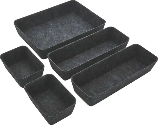 Bild 3 von IDEENWELT Filz-Organizer 5er-Set dunkelgrau