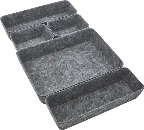 Bild 2 von IDEENWELT Filz-Organizer 5er-Set hellgrau