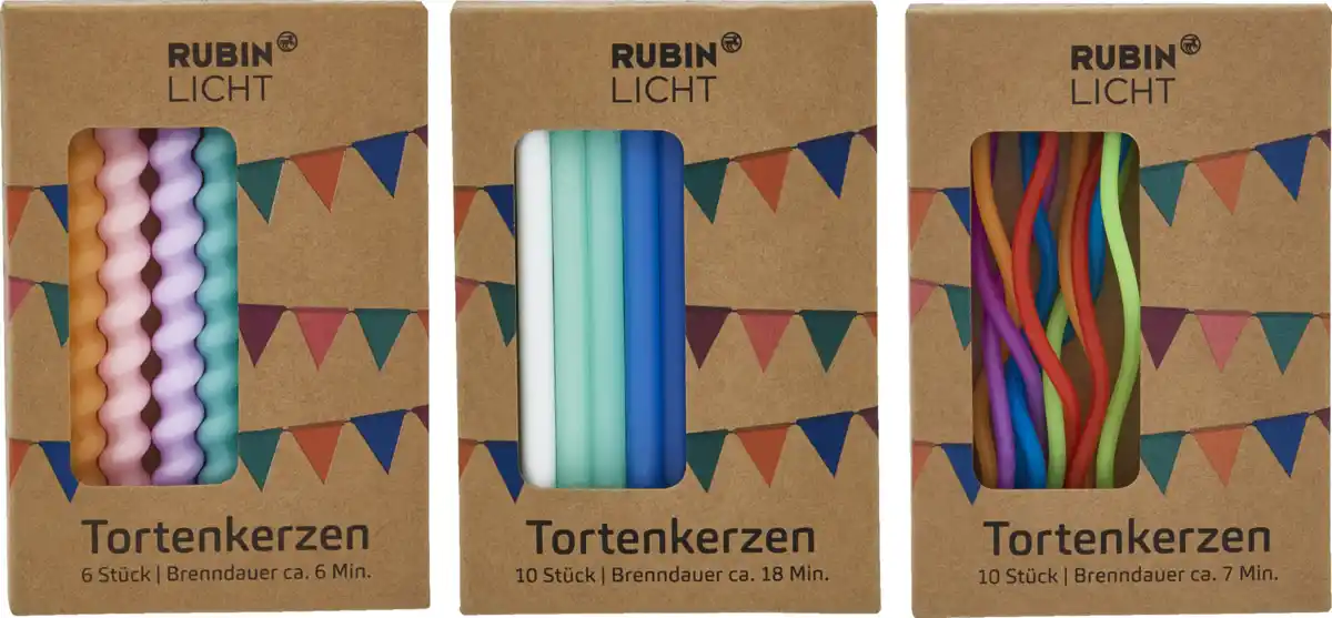 Bild 4 von RUBIN LICHT Tortenkerzen Sort. Gewellt & gedreht