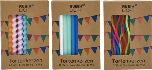 Bild 4 von RUBIN LICHT Tortenkerzen Sort. Gewellt & gedreht