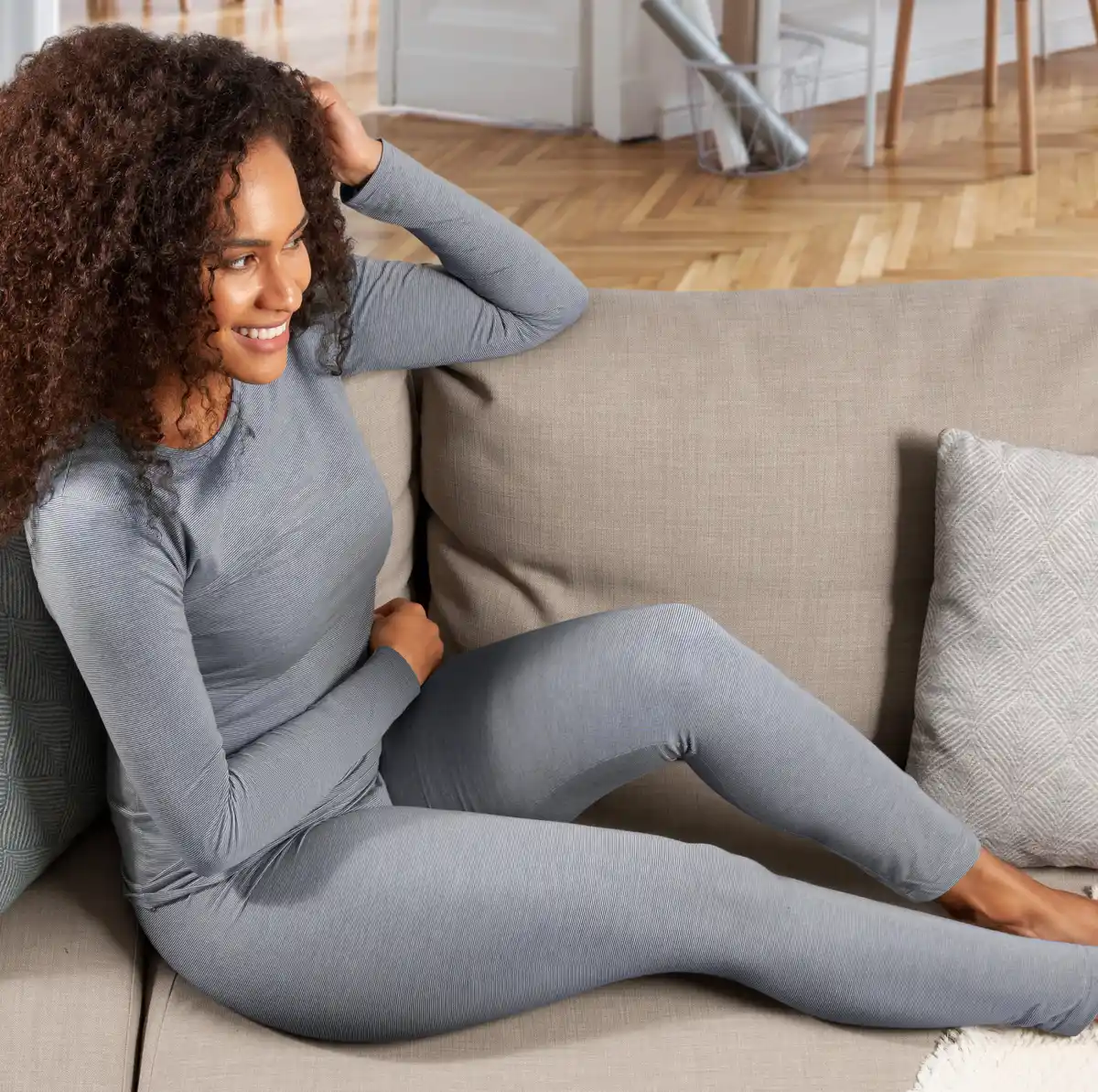 Bild 3 von IDEENWELT Thermo-Leggings gestreift Gr. L