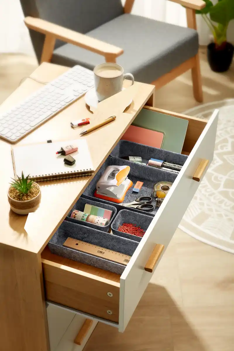 Bild 3 von IDEENWELT Filz-Organizer 5er-Set hellgrau