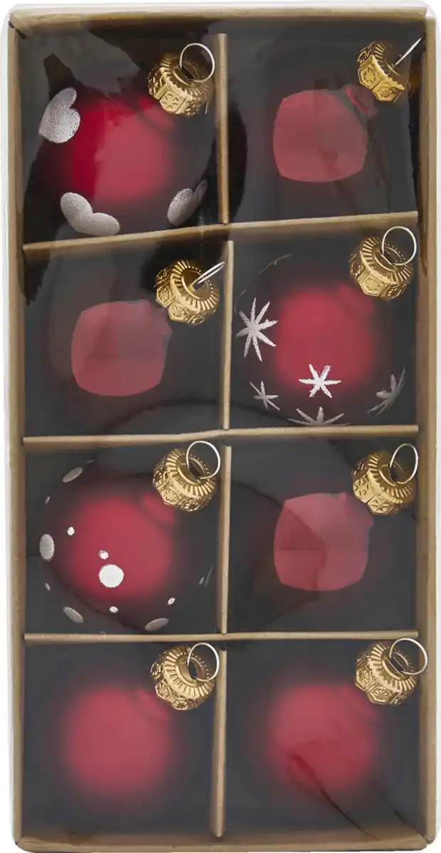 Bild 2 von DEKOWELT KUGELN MIT HERZEN 9ER BOX