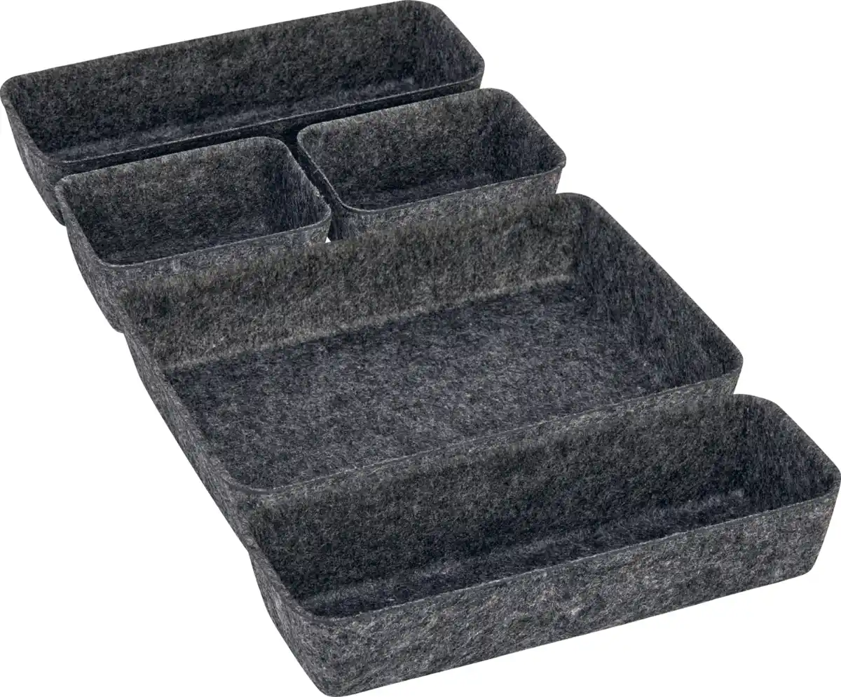 Bild 2 von IDEENWELT Filz-Organizer 5er-Set dunkelgrau