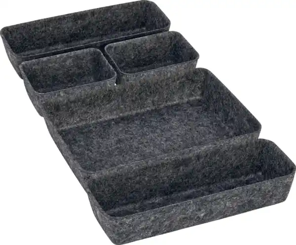 Bild 2 von IDEENWELT Filz-Organizer 5er-Set dunkelgrau