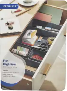 IDEENWELT Filz-Organizer 5er-Set hellgrau