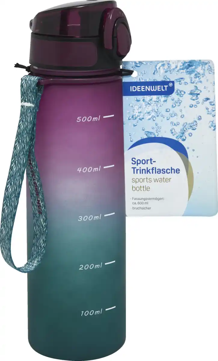 Bild 1 von IDEENWELT Sporttrinkflasche 600 ml petrol berry