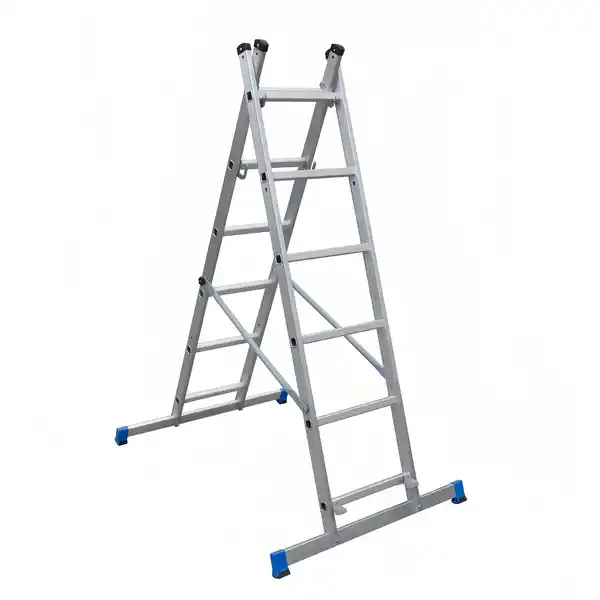 Bild 2 von Gerüstleiter mit Plattform, 3-in-1, klappbar, Tragfähigkeit 150 kg, Aluminium