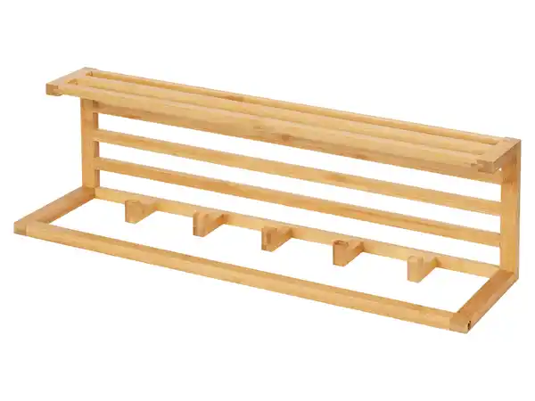 Bild 3 von Wenko Bambus Universal Küchenorganizer (Bambus Wandregal mit Haken)