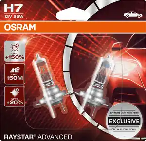 Osram Halogenlampe H7 Raystar Advanced  +150% 12V 60/55W