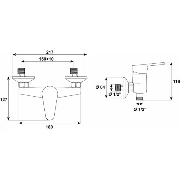 Bild 2 von WELLWATER Armatur »Pisa BR-EHM«, BxHxT: 15 x 20,1 x 9,5 cm, verchromt
