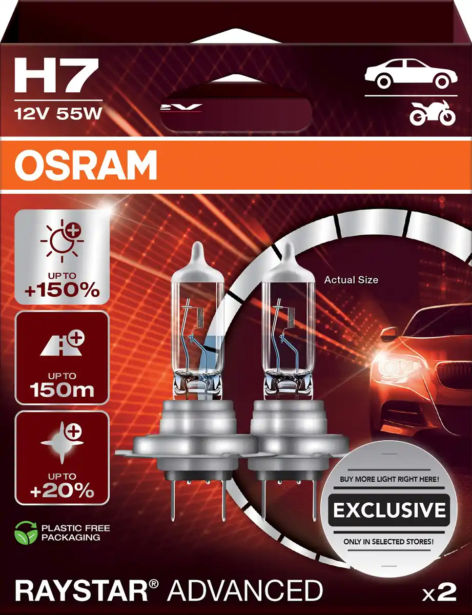 Bild 1 von Osram Scheinwerferlampe H7 Raystar Advanced 2.0 2 Stück