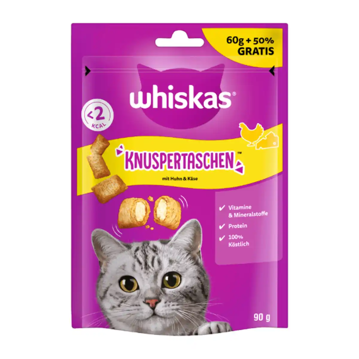 Bild 1 von WHISKAS Knuspertaschen Huhn & Käse 90g