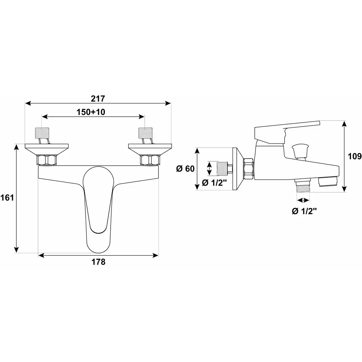 Bild 2 von WELLWATER Armatur »Pisa BA-EHM«, BxHxT: 17,5 x 23,2 x 14,5 cm, verchromt