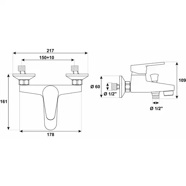 Bild 2 von WELLWATER Armatur »Pisa BA-EHM«, BxHxT: 17,5 x 23,2 x 14,5 cm, verchromt