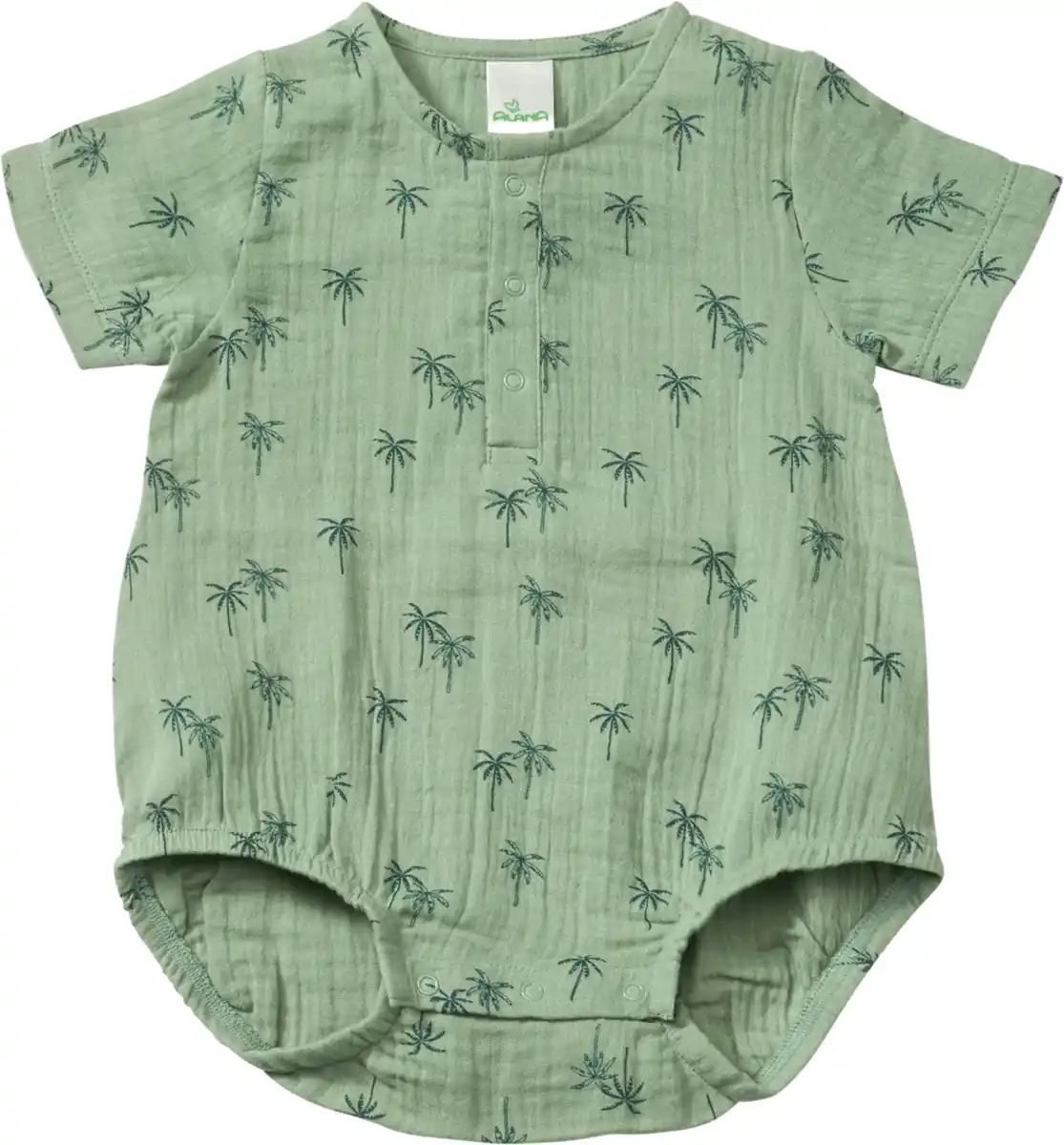 Bild 1 von ALANA Body Kurzarm aus Musselin mit Palmen-Muster, grün, Gr. 98/104, 1 St
