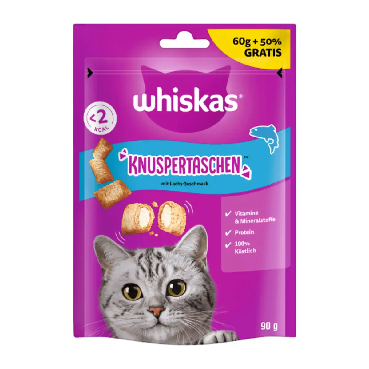 Bild 1 von WHISKAS Knuspertaschen Lachs 90g