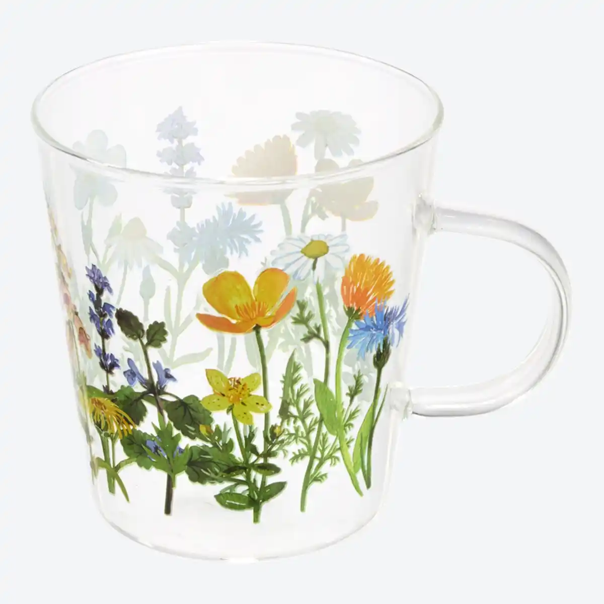 Bild 1 von Glastasse mit Blumen-Motiv, Ø ca. 9,3 cm