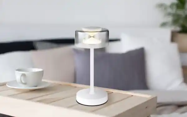 Bild 4 von LED-Tischleuchte Belinda, weiß/rauchfarbig