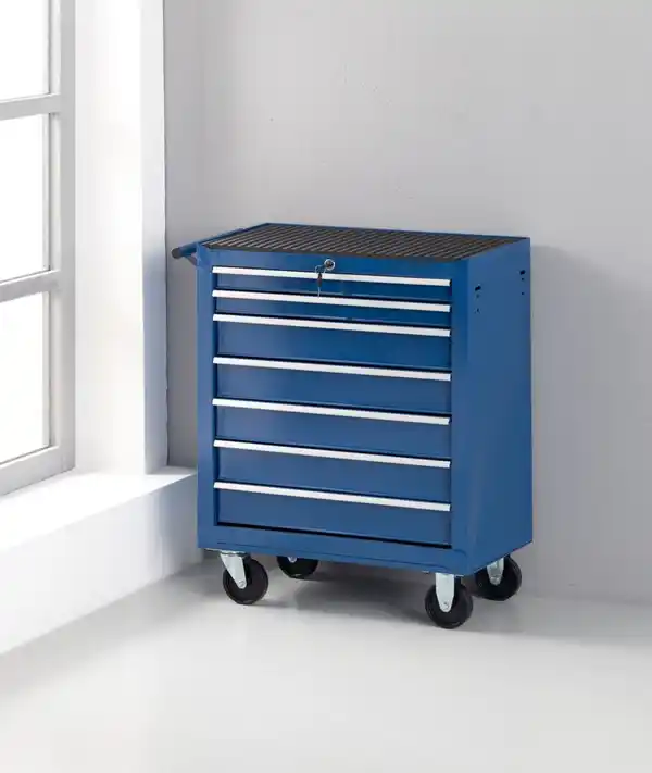 Bild 2 von Werkstattwagen, blau, 7 Schubladen, ca. 62 x 33 x 78 cm