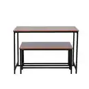 Bild 2 von Esszimmertischset Dining Set mit 1 Tisch & 2 Sitzbänken – Holz/Schwarz