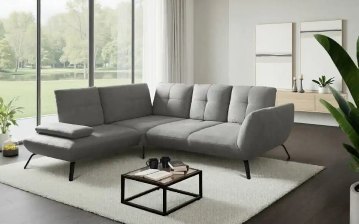 Bild 2 von Steinpol PoCo - Ecksofa Dover Plus, grau, inkl. Schwenkrücken