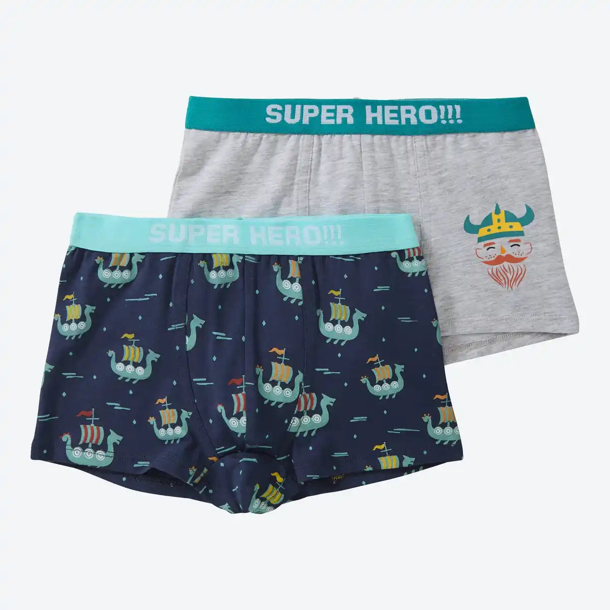 Bild 1 von Kinder-Jungen-Retroshorts mit Print, 2er-Pack